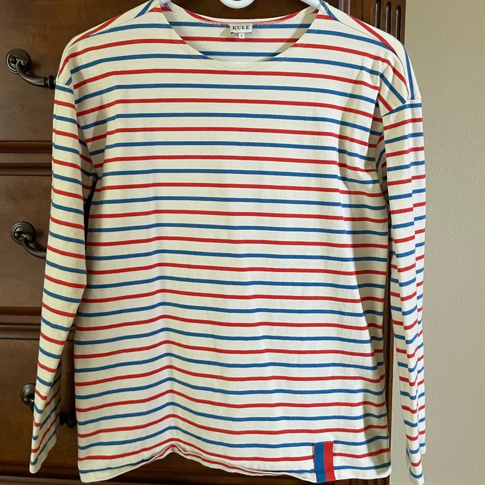 Kule 100% cotton striped long sleeve tee small size